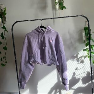 Light Purple Pastel Crop Hoodie Champions.